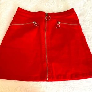 Red skirt, perfect for gameday or a night out.